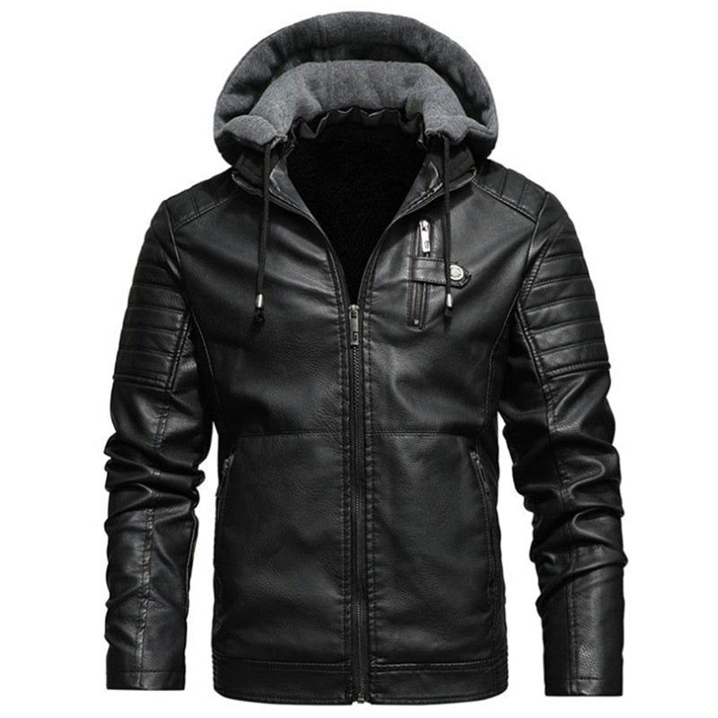 Leather Biker Jacket Men's